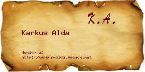 Karkus Alda névjegykártya
